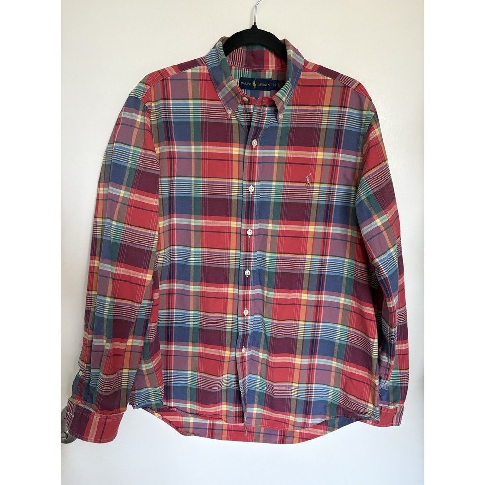 Polo Ralph Lauren Multi-Color Classic-Fit Plaid Oxford Shirt Men's Large